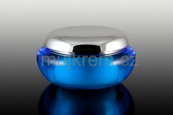 Akrylový 2-stěnný kelímek modrý 20ml, se stříbrným víčkem