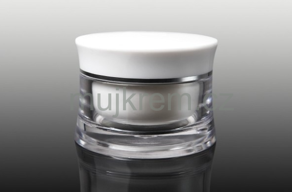 2-stěnný kelímek 50ml, kulatý s bílým víčkem