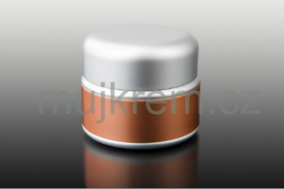 Hliníkový kelímek ALU od 15ml do 50ml, hnědý se stříbrným víčkem