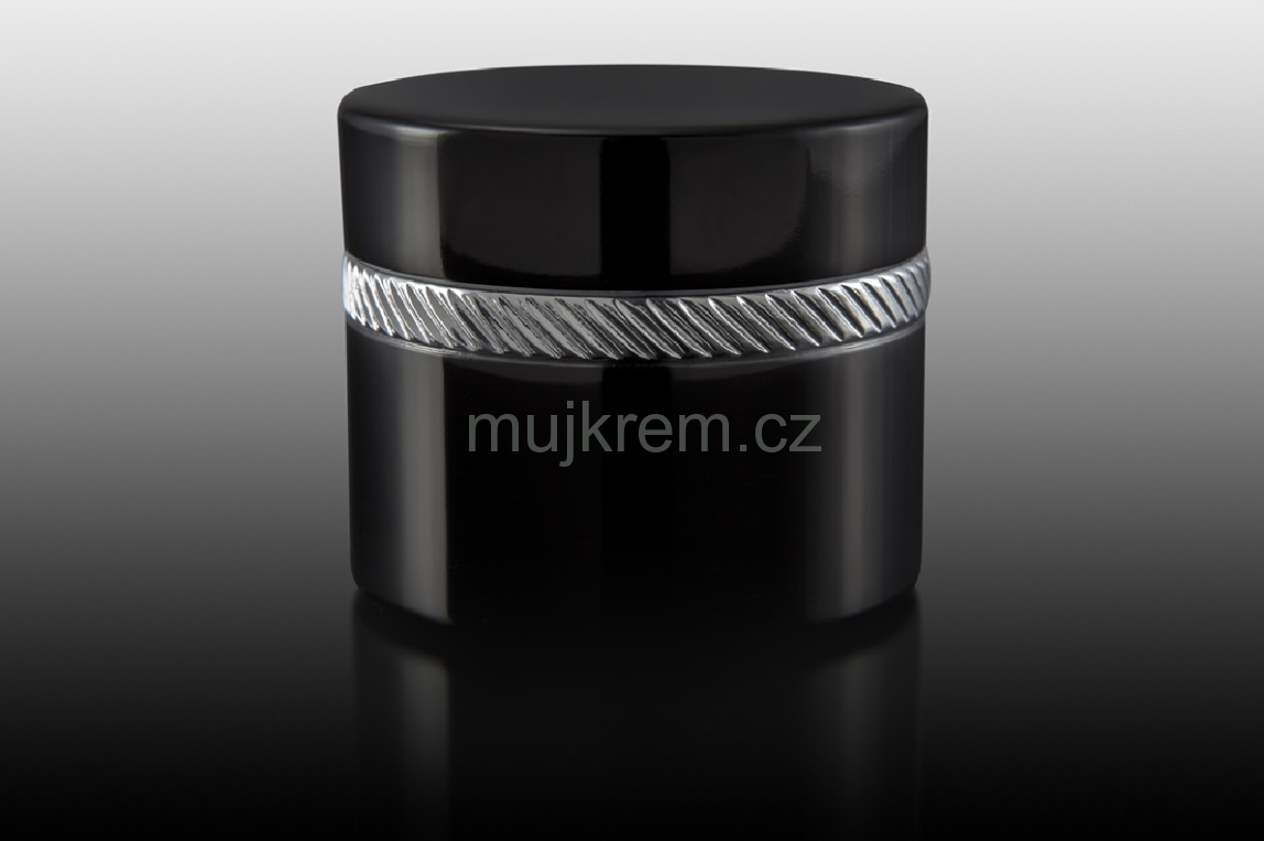 Hliníkový kelímek ALU od 5ml do 50ml, černý s šedým vroubkovaným proužkem