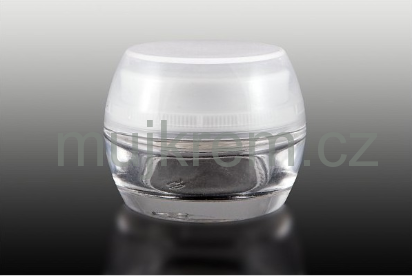 Skleněný kelímek 20ml, 50ml, transparentní s bílým víčkem