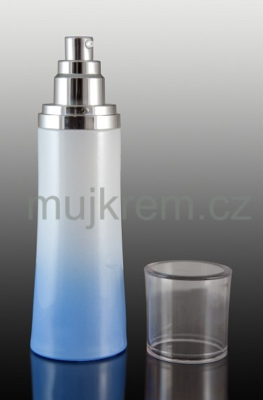 Skleněná lahvička, sprej od 30ml do 130ml, bílo modrá 