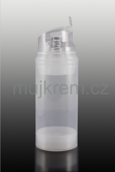Airless lahvička od 50ml do 150ml, čirá s dávkovačem
