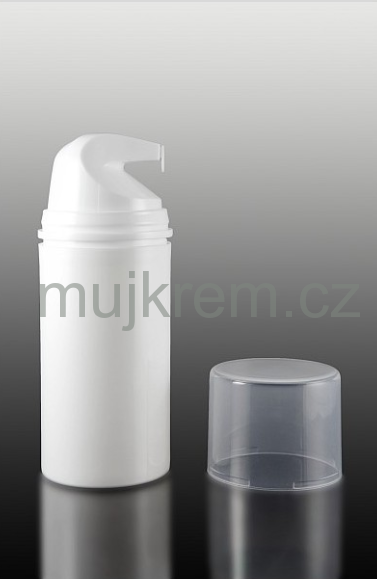 Airless lahvička od 50ml do 150ml, bílá s dávkovačem