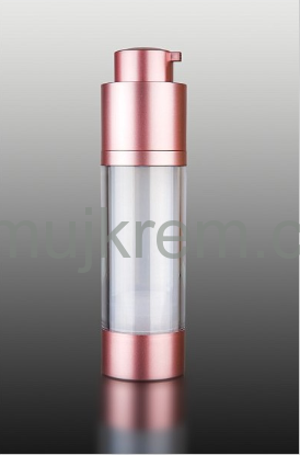 Airless lahvička 15ml, 30ml, 50ml, čirá s rose gold dávkovačem 
