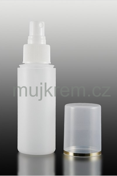 Plastová lahvička sprej od 80ml do 220ml, bílá s čirým víčkem