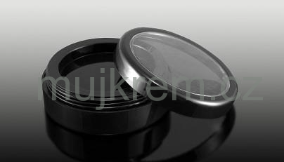 Plastový kelímek kulatý černý , průhledné víčko víčko - oční stíny