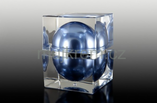 Akrylový 2-stěnný kelímek modrý 30ml, hranatý