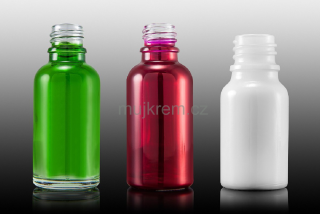 Skleněná lahvička od 5ml do 100ml, různá barevná provedení