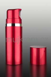 Airless lahvička 50ml, 80ml, 120ml, červená s červeným dávkovačem i víčkem