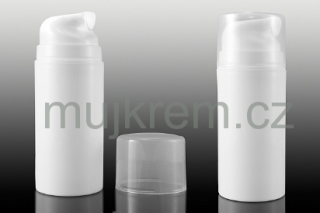 Airless lahvička od 10ml do 150ml, bílá s transparentním víčkem 