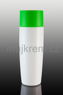 Plastová lahvička 120ml, bílá se zeleným víčkem