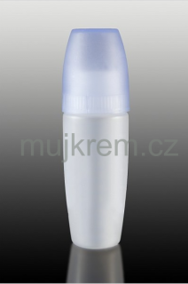 Plastová lahvička 20ml, bílý s jemně modrým víčkem