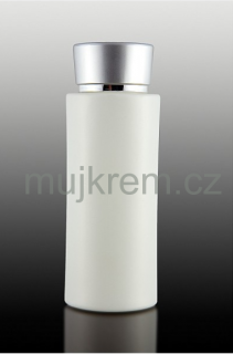 Plastová lahvička od 120ml, 200ml, bílá se stříbrným víčkem PE